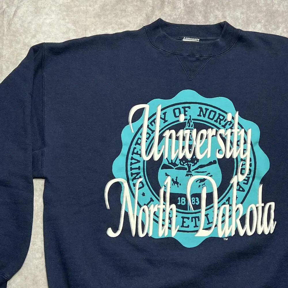 University Of North Dakota Sweatshirt Mens Large Blue College Gopher Sport